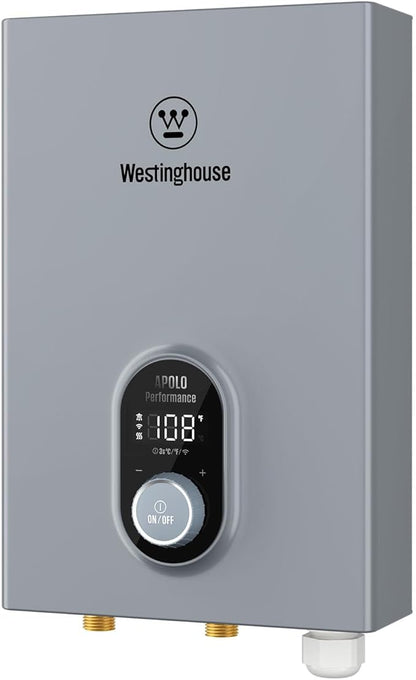 Westinghouse 11kW 240V Tankless Water Heater Electric, Up to 2.56 GPM, 1-3 Point of Use Hot Water, Compatible with Alexa & Google Home, ETL Certified, IPX4，Gray