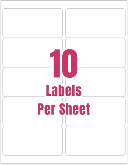 10UP 2" x 4" Shipping Labels Compatible with Laser & Inkjet Printers, Address Mailing Labels Self Adhesive Sticker Labels (100 Sheets,1000 Labels)