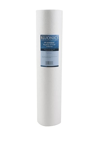 Bluonics Whole House Water Filter Dual System 4.5" x 20" Housings with Sediment & Carbon Filters Included