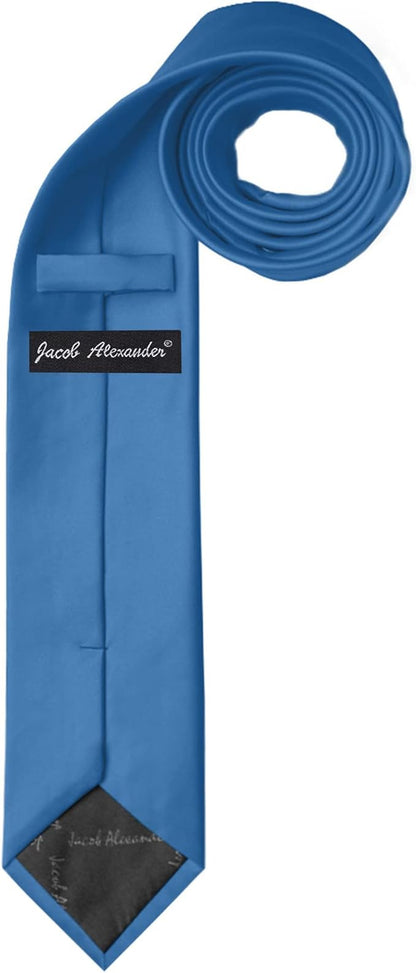 Jacob Alexander Men's Slim Width 2.75" Solid Color Tie