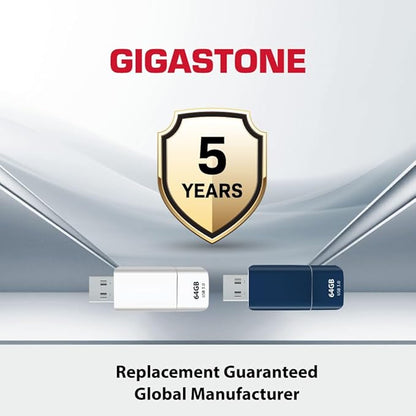 GIGASTONE 64GB Flash Drive (4 Pack) Z60NB USB 3.2 Gen 1, Ultra Fast, Retractable Capless Slider Design, Data Storage, Backup for PC/Mac/TV/Car Audio, USB 2.0/3.0/3.1 Compatible (Random Color)