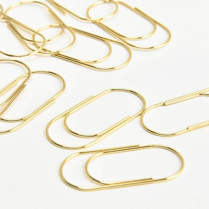 Gold Jumbo Big Paper Clips, 20pcs Oversized Gold Paperclips 50mm/2 inch Non Skid Smooth Finish Steel Wire Office Supply Accessories