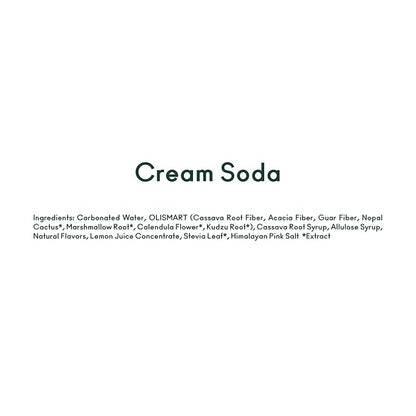 OLIPOP Prebiotic Soda Pop, Cream Soda, Pantry Pack Packed with Prebiotics, Fiber, and Botanicals, Gluten Free, Vegan, GMO Free, 12oz Skinny (12-Cans)