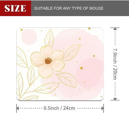 Square Mouse Pad Watercolor Phnom Penh Flowers, Personalized Premium-Textured Custom Mouse Mat Design, Washable Mousepad Cloth, Non-Slip Rubber Base Computer Mouse Pads for Wireless Mouse