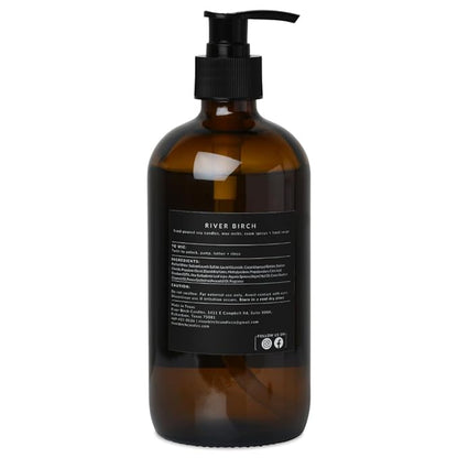 River Birch White Tea + Mandarin Scented Natural Hand Soap - Handmade Soap - Moisturizing Hand Wash with Amber Glass Dispenser - Luxury Scented Hydrating Hand Soap - Vegan and Non-Toxic - 16 Fl Oz