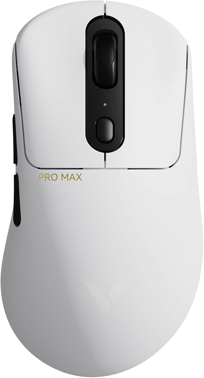 Rapoo VT3PRO MAX Wireless Gaming Mouse, 59g Superlight, 8KHz Polling, PAW 3950 Ultimate Optical Sensor, 30K Independent X/Y DPI, 1+8 Programmable Buttons, 200H Battery Life, Classic Shape, PC, White