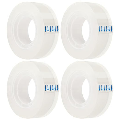OWLKELA 4 Rolls Transparent Tape Refills, Clear Tape, All-Purpose Transparent Glossy Tape for Office, Home, School