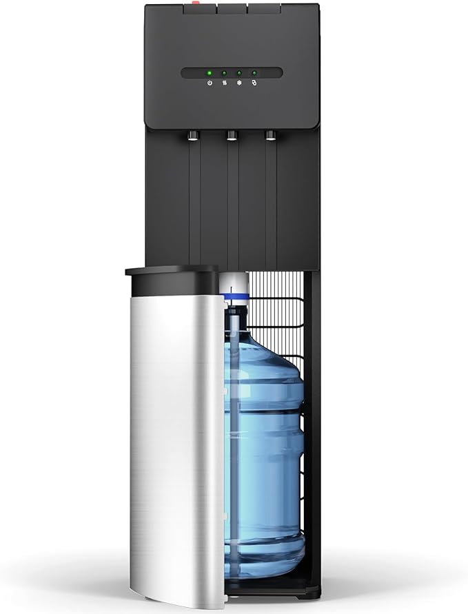 Bottom Loading Water Cooler Dispenser for 5 Gallon Bottles - 3 Temperatures with Hot, Cold & Room Spouts, Water Dispenser with Child Safety Lock for Home, Office, Kitchen