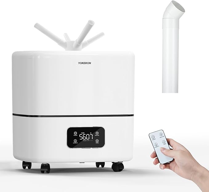 YOKEKON Humidifier Large Room, 30L/7.93Gal Commercial Whole House Humidifier 5000 sq.ft, Top-Fill Humidifiers for home with Extension Tube, Ideal for Plants, Office, Warehouse & Greenhouse