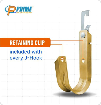 Prime Heavy Duty Metal Cable Support Batwing J-Hook Hangers with Bat Wing Clip for Ceiling Wire & Threaded Rod for Cable Management