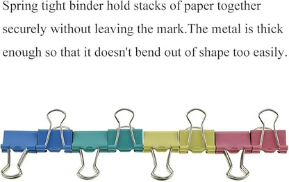 HAHIYO Binder Clips Paper Clamps Spring Steel Sturdy Mini 0.59 inches Width 0.18 Inch Capacity No Sharp Edges Heavy Duty Tight Grip Reusable Color Metal Bright Finish for Home Office School 100 Pack