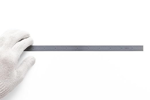 PEC Tools 12"/300mm Metal Ruler, High Quality Steel Ruler with Satin Chrome Finish, Decimal/Metric Graduation (1/10", 1/50", 1mm, 0.5mm) Suitable for CNC Operators and Engineers, Made in USA