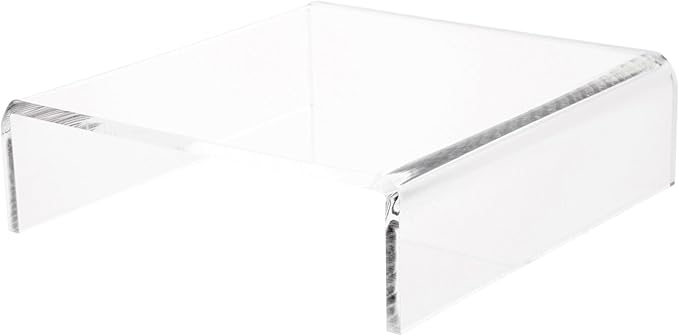 Plymor Clear Acrylic Short Square Display Riser, 2" H x 7" W x 7" D (1/4" thick), Pack of 12