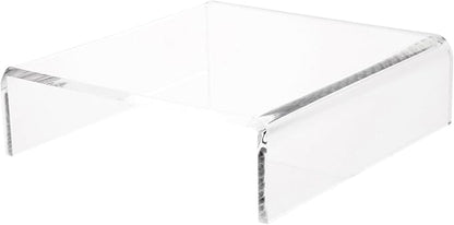 Plymor Clear Acrylic Short Square Display Riser, 2" H x 7" W x 7" D (1/4" thick), Pack of 12
