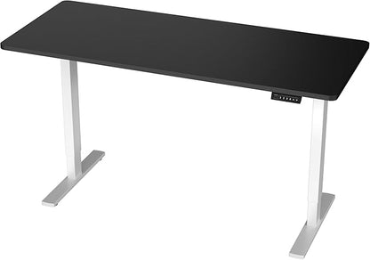 VIVO Electric 60 x 24 in Standing Desk, Memory Height Adjustment, 1B Series, One-Piece Black Top, White Frame, DESK-KIT-1W6B