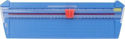 Pssopp Small Paper Cutter, Accurate Portable Paper Trimmer with Premium Plastic, High Stability for 12.40in A3, Ideal for Office and Home (13830 Blue)