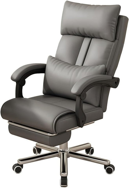 Big and Tall Office Chair, Reclining 330LBS Ergonomic Executive Desk Chair, with Lumbar Support, Silent Wheel, High Back Leather Computer Chair, Comfy Desk Chair for Home Office