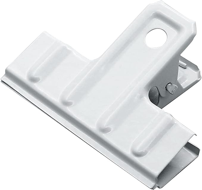 Coideal White Bull Clips Thickened - 10 Pack 3 Inch Long Large Metal Binder Paper Clips Clamps for Food Bags, Office & Home Kitchen (77 mm)