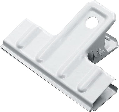 Coideal White Bull Clips Thickened - 10 Pack 3 Inch Long Large Metal Binder Paper Clips Clamps for Food Bags, Office & Home Kitchen (77 mm)