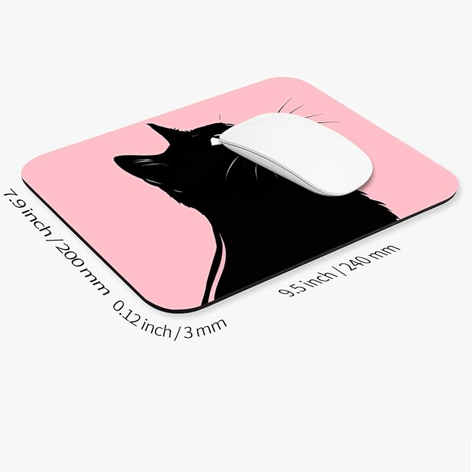 Square Mouse Pad Cat,Personalized Premium-Textured Custom Mouse Mat Design,Washable Mousepad Lycra Cloth,Non-Slip Rubber Base Computer Mouse Pads for Wireless Mouse