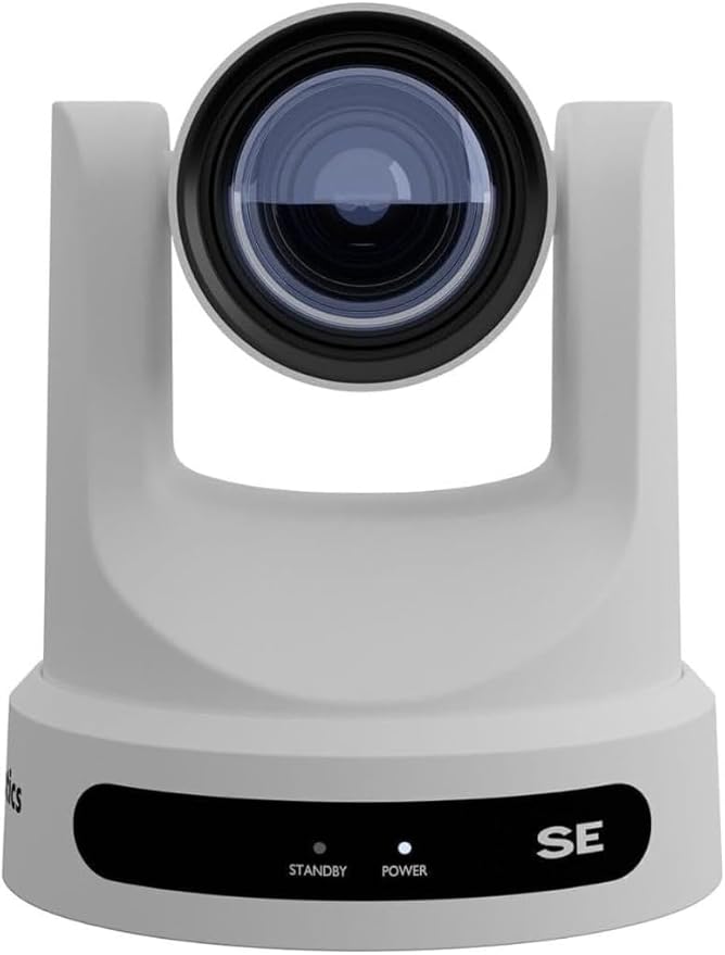 PTZOptics Move SE 30x 1080p Full HD Advanced PTZ Auto-Tracking Pan Tilt Zoom Camera for Live Streaming and Video Production (White)