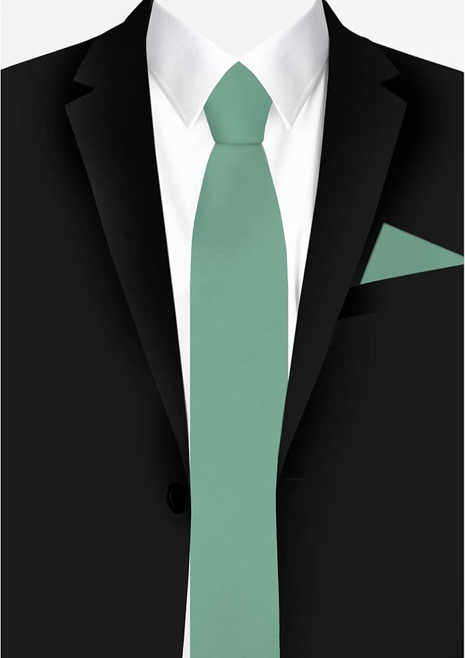 Jacob Alexander Men's Slim Width 2.75" Solid Color Tie