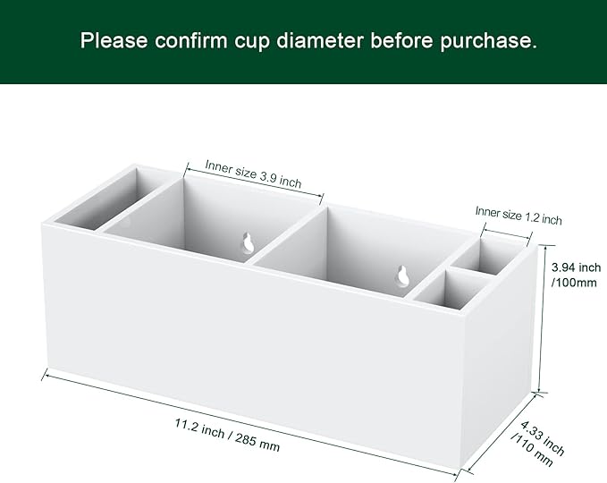 Double Cup Holder with Marker Slot, Party Cup Dispenser Acrylic Cup Organizer Mark Your Cup and Drink Up Caddy Modern Bar Counter Decor, White