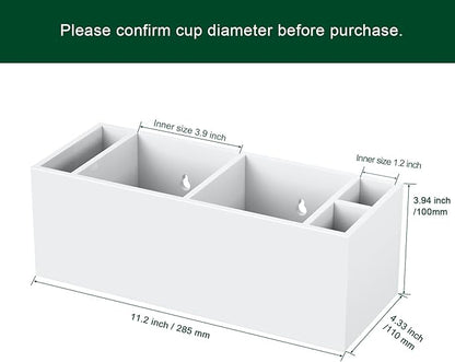 Double Cup Holder with Marker Slot, Party Cup Dispenser Acrylic Cup Organizer Mark Your Cup and Drink Up Caddy Modern Bar Counter Decor, White