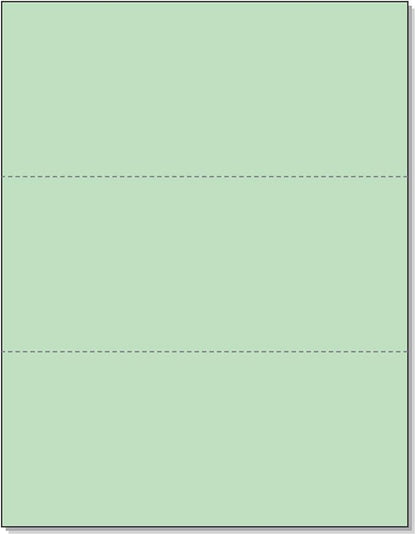 NextDayLabels - Pack of 500 Sheets, 8-1/2 x 11" Letter Size Perforated Paper (Green, Perf @ 3-2/3" and 7-1/3")