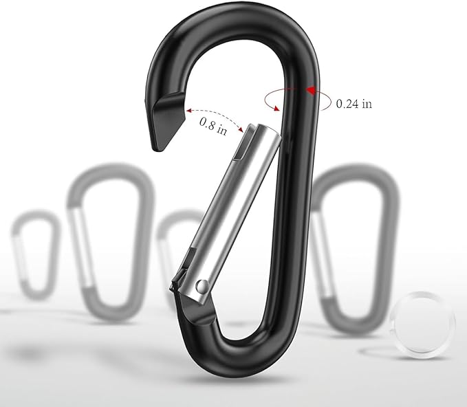 Carabiner Keychain Clip -3" Aluminum Carabiner D Ring, Caribeener Clips, Spring Snap Hook for Keychain Clip