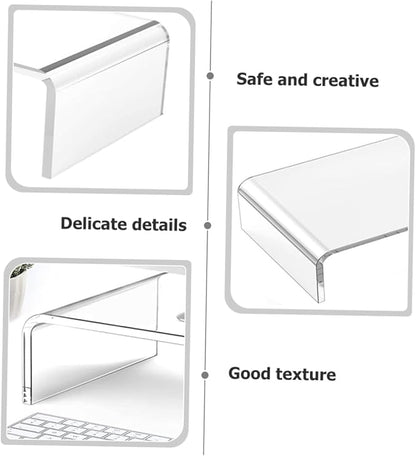 Acrylic Monitor Riser Stand Heavy Duty Computer Display Holder with Keyboard Storage Space Height Desk Organizer for Office and Home Use