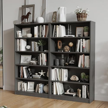 Bookshelf, Shelf Bookcase Open Modern Bookshelf, Bookcase with Freestanding Display Storage, Wooden Book Shelf for Bedroom, Living Room, Dinning Room, Office, 60 Inch