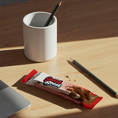 Snack Break Hazelnut Wafer Rolls, Rolled Wafer Cookies, Cocoa Coated Delicious Snack, Individually Wrapped, Crunchy Sticks for On-the-Go, Coffee, Tea, 24 Count (Pack of 12)