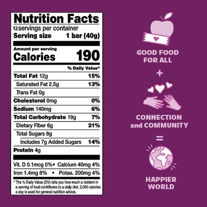 All In Snack Bars California Almond, Dark Chocolate + Sea Salt - Healthy Snack for Adults and Kids - Gluten Free - Organic - Non-GMO (12 Pack)