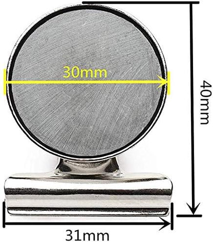 VNDUEEY 20 Pack Fridge Magnets Refrigerator Magnets Strong Magnetic Clips, Magnet Clips Heavy Duty, Whiteboard Magnet Magnetic Paper Clips for Home, School, Office, Teaching, Locker (Silver)