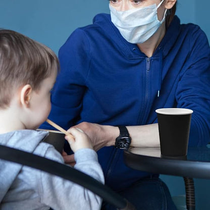 Black Disposable Paper Cups,60pcs Paper Cups For DIY Wedding Party Picnic BBQ Travel and Event 8OZ (Black)