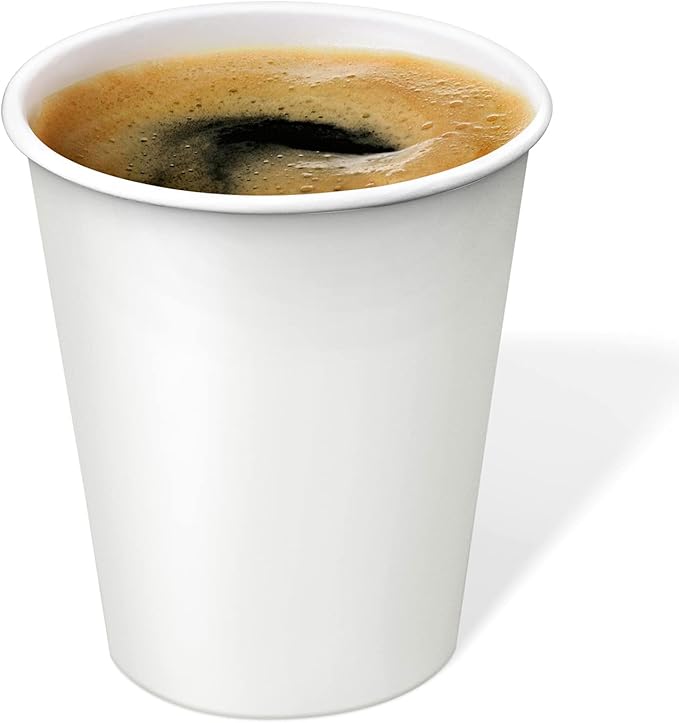 Axe Sickle 300 Pcs 8 Oz Disposable Paper Cups, Hot and Cold Beverage Drinking Cup for Coffee, Water, Juice for Party, Picnic,Travel,and Events