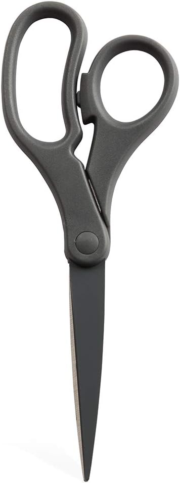 JAM PAPER Multi-Purpose Precision Scissors - 8 Inch - Grey - Ergonomic Handle & Stainless Steel Blades - Sold Individually