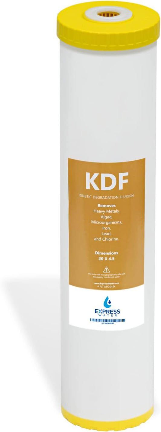 Express Water – Kinetic Degradation Fluxion Replacement Filter – Whole House Heavy Metal Replacement Water Filter – KDF Catalytic Carbon High Capacity Water Filter – 4.5” x 20” inch