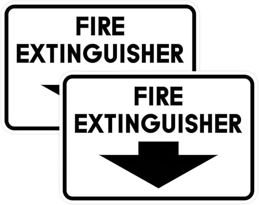 Signs ByLITA Classic Framed Fire Extinguisher (White) - Small 2 Pack