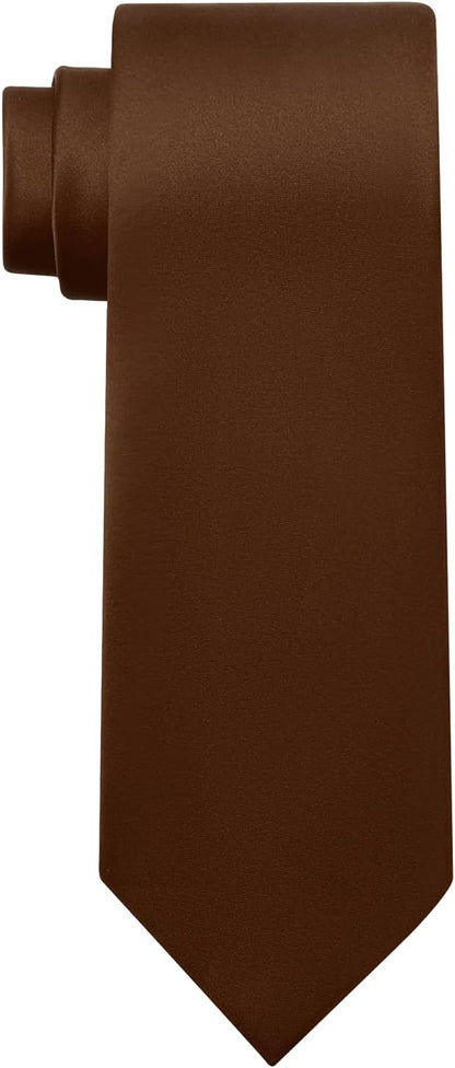 KOOELLE Men's Ties Solid Pure Color Plain Neckties Formal Black Ties For Men