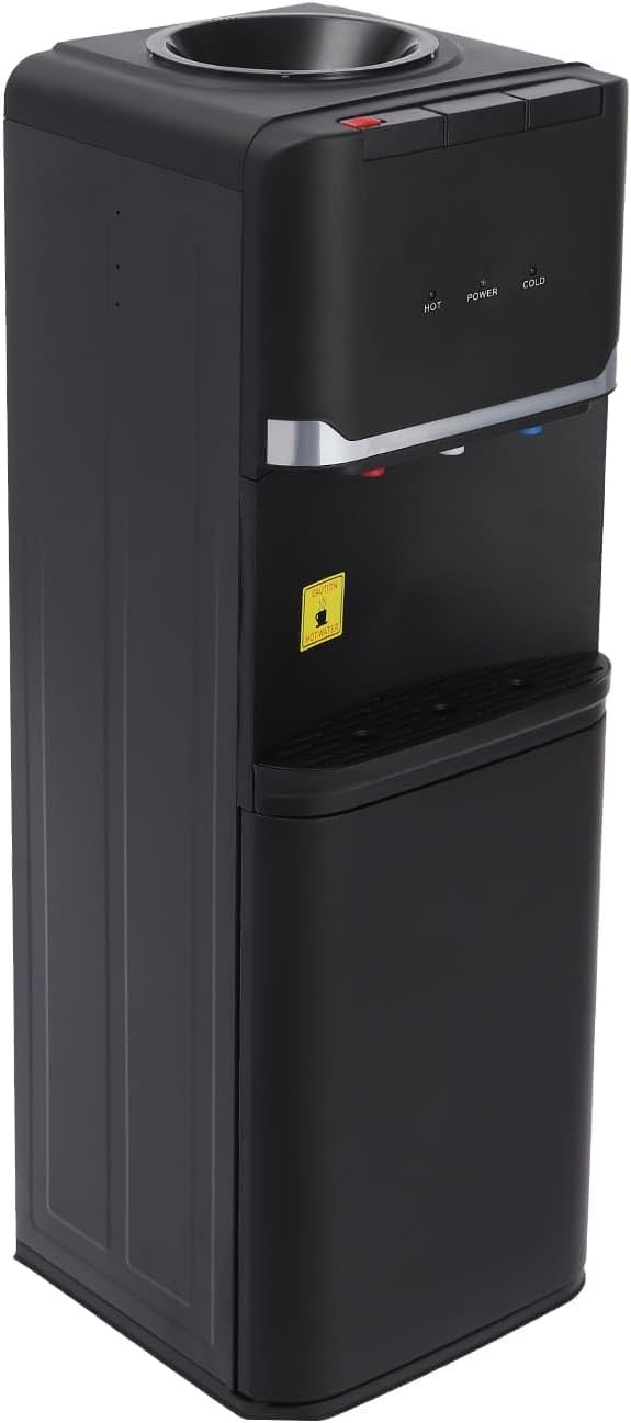 Top Loading Water Dispenser for 5 Gallon Bottles, Freestanding Hot Cold & Warm 3-Temperature Water Cooler Dispenser with Child Safety Lock for Home & Office, Black