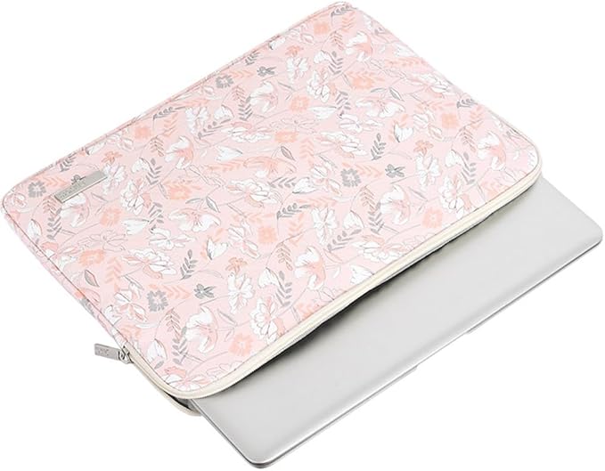 Laptop Sleeve 14 Inch,Waterproof Protective Notebook Case Briefcase Carrying Bag Compatible with MacBook,Acer,Asus, Dell,Lenovo,Microsoft,HP Laptop Cover (Pink Flowers, 15 inch)