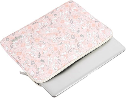 Laptop Sleeve 14 Inch,Waterproof Protective Notebook Case Briefcase Carrying Bag Compatible with MacBook,Acer,Asus, Dell,Lenovo,Microsoft,HP Laptop Cover (Pink Flowers, 15 inch)