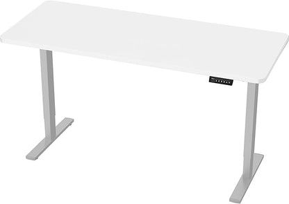 VIVO Electric 60 x 24 in Standing Desk, Memory Height Adjustment, 1B Series, One-Piece White Top, Gray Frame, DESK-KIT-1G6W