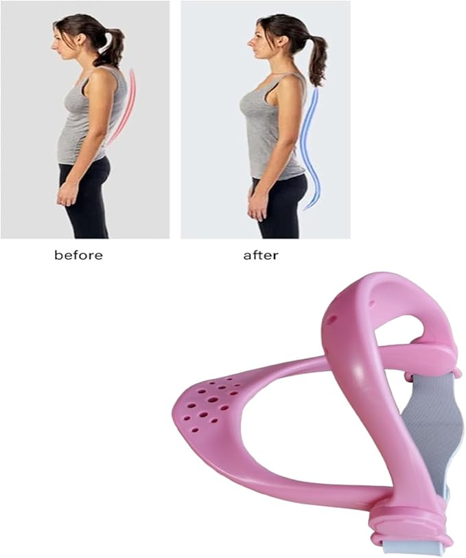 360°Adjustable Neck Brace - Cervical Collar with Neck Stretcher | Neck Orthotics for Forward Head Posture Correction and Cervical Spine Support and Alleviating Pressure (Pink)