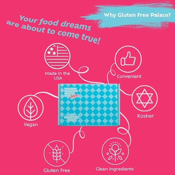 Gluten Free Palace Deluxe Snacks Variety Pack – Vegan Gift Basket – Healthy Gift Basket for Adults and Snack Box for College Students (32 Count)