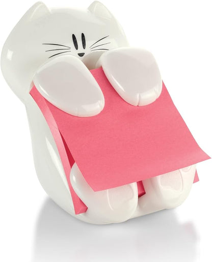 3M Post-it Sticky Notes Cat Dispenser, Pop-up, Blue, 3.0x3.0 inches, 45 Sheets, 1 Count