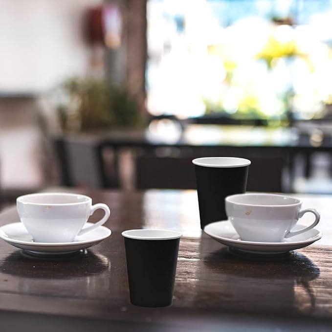 Black Disposable Paper Cups,60pcs Paper Cups For DIY Wedding Party Picnic BBQ Travel and Event 8OZ (Black)