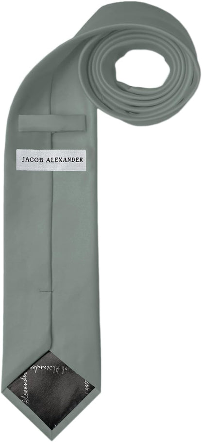 Jacob Alexander Solid Color Mens Tie - Soft-lined Necktie - Timeless Formal Look for Weddings and Business - (Regular Size)